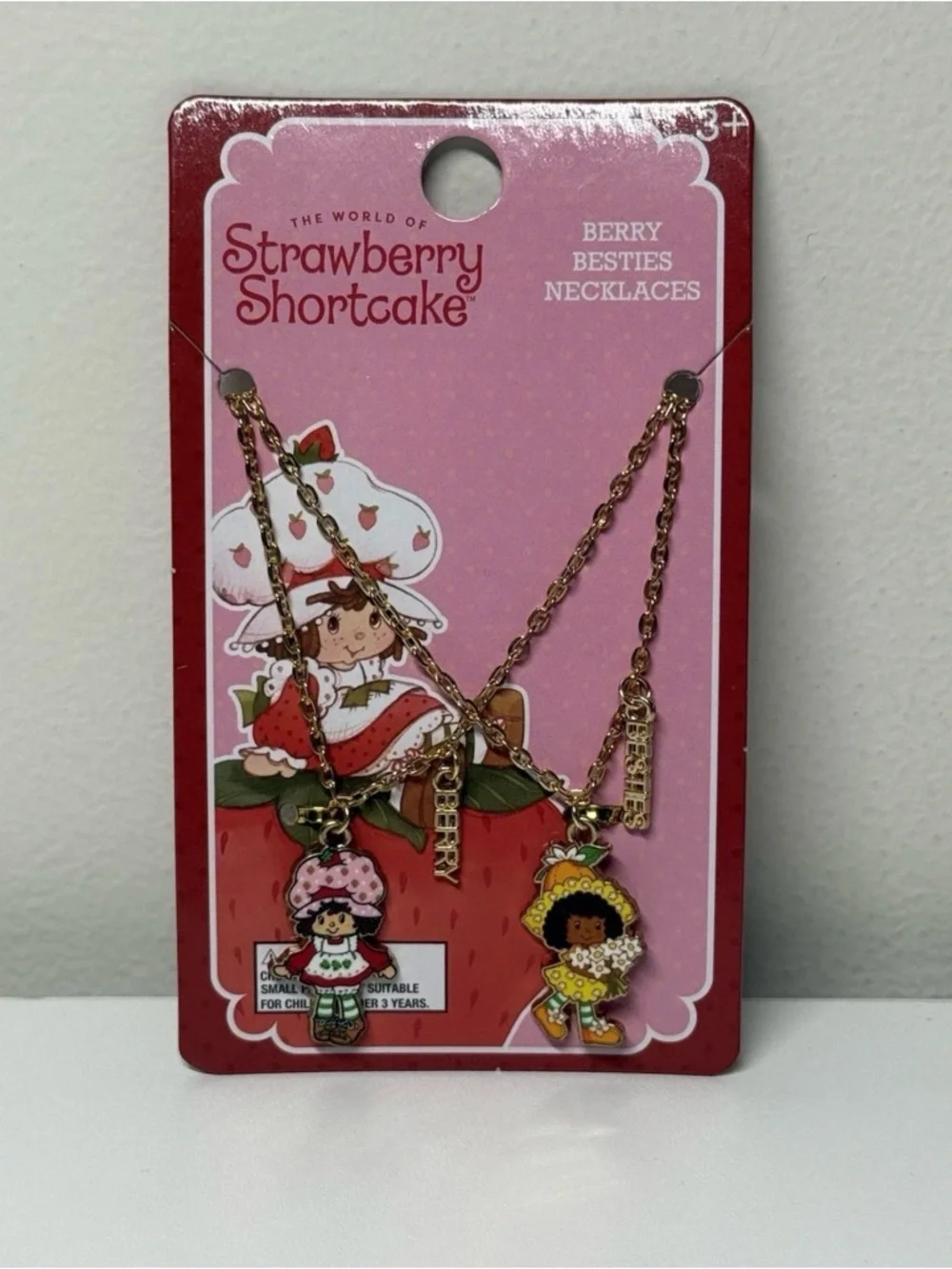 Strawberry Shortcake Berry Besties BFF Necklaces Duo With Orange Blossom Clasp